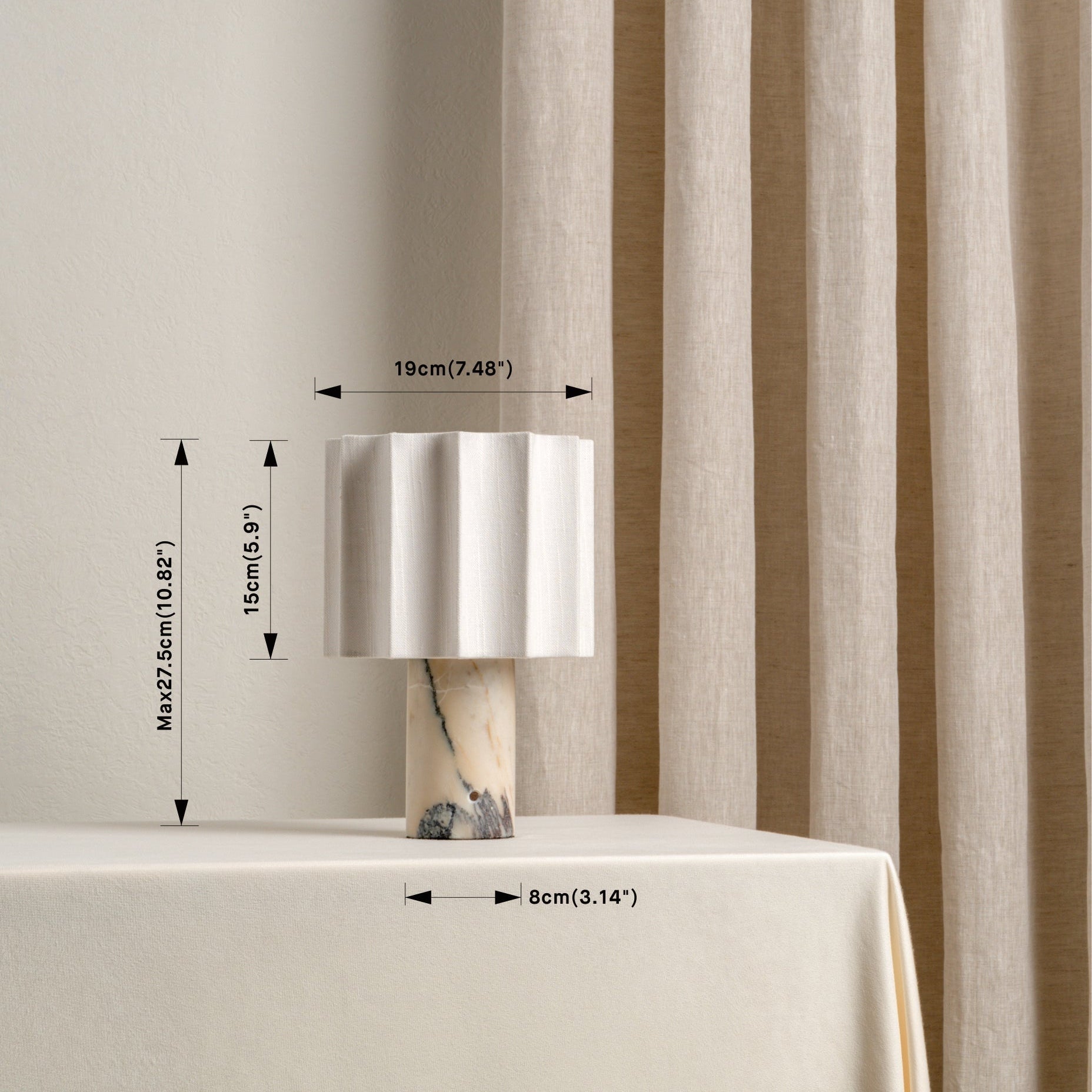 Calacatta Marble Rechargeable Table Lamp 5