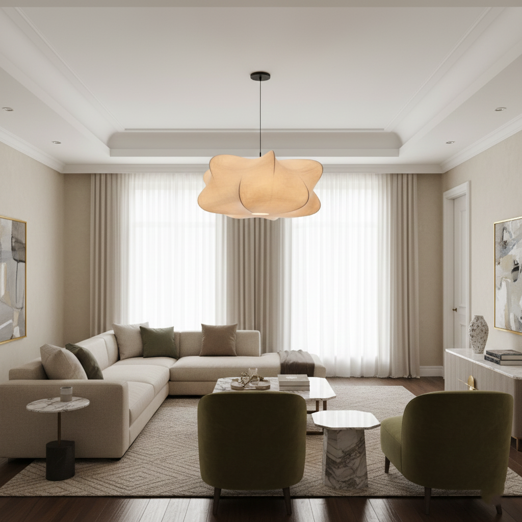 Elysia Wabi Sabi Fabric Pendant Light 3