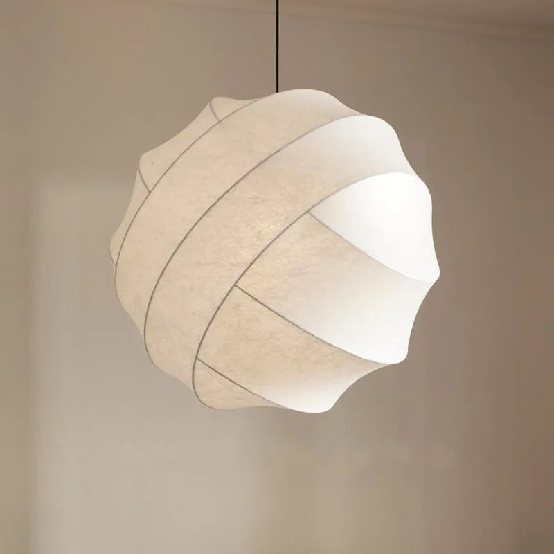 Wabi Sabi Silk Ball Japandi Pendant Light 1