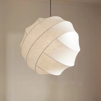Wabi Sabi Silk Ball Japandi Pendant Light 1
