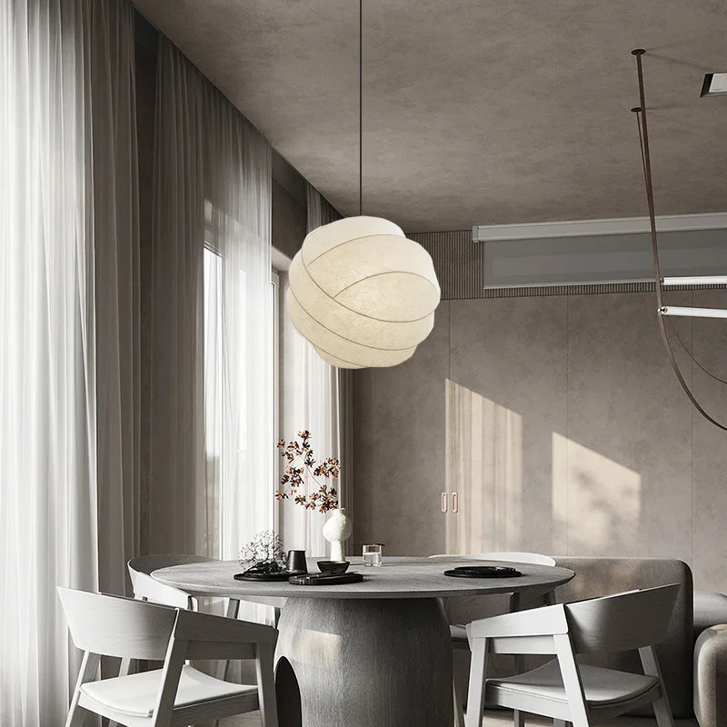 Wabi Sabi Silk Ball Japandi Pendant Light 4