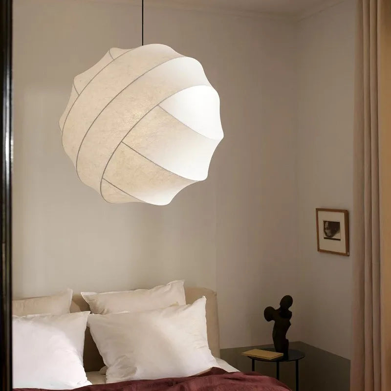 Wabi Sabi Silk Ball Japandi Pendant Light 5
