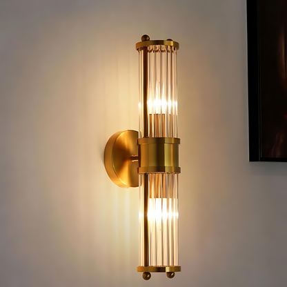 The Lumina Bloom Brass Crystal Japandi Wall Lamp 1