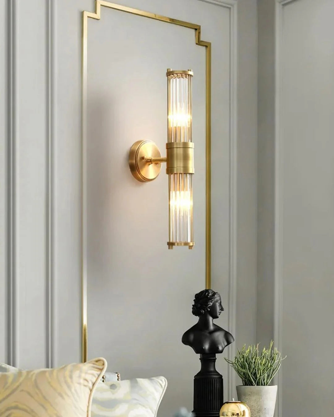 The Lumina Bloom Brass Crystal Japandi Wall Lamp 6