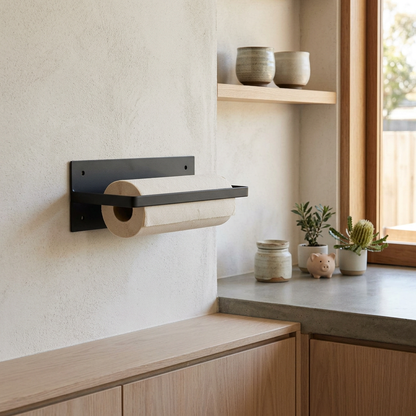 Elara Haus Kintsugi Rail – Architectural Matte Black Japandi Towel Holder