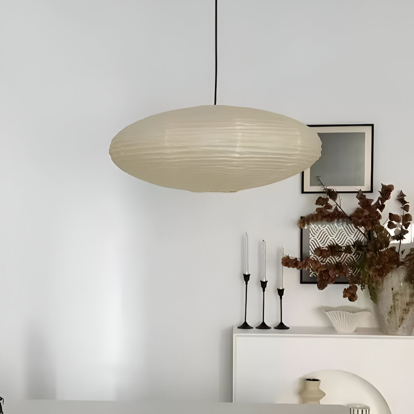 The Mist Shard Japandi Paper Pendant Light 2