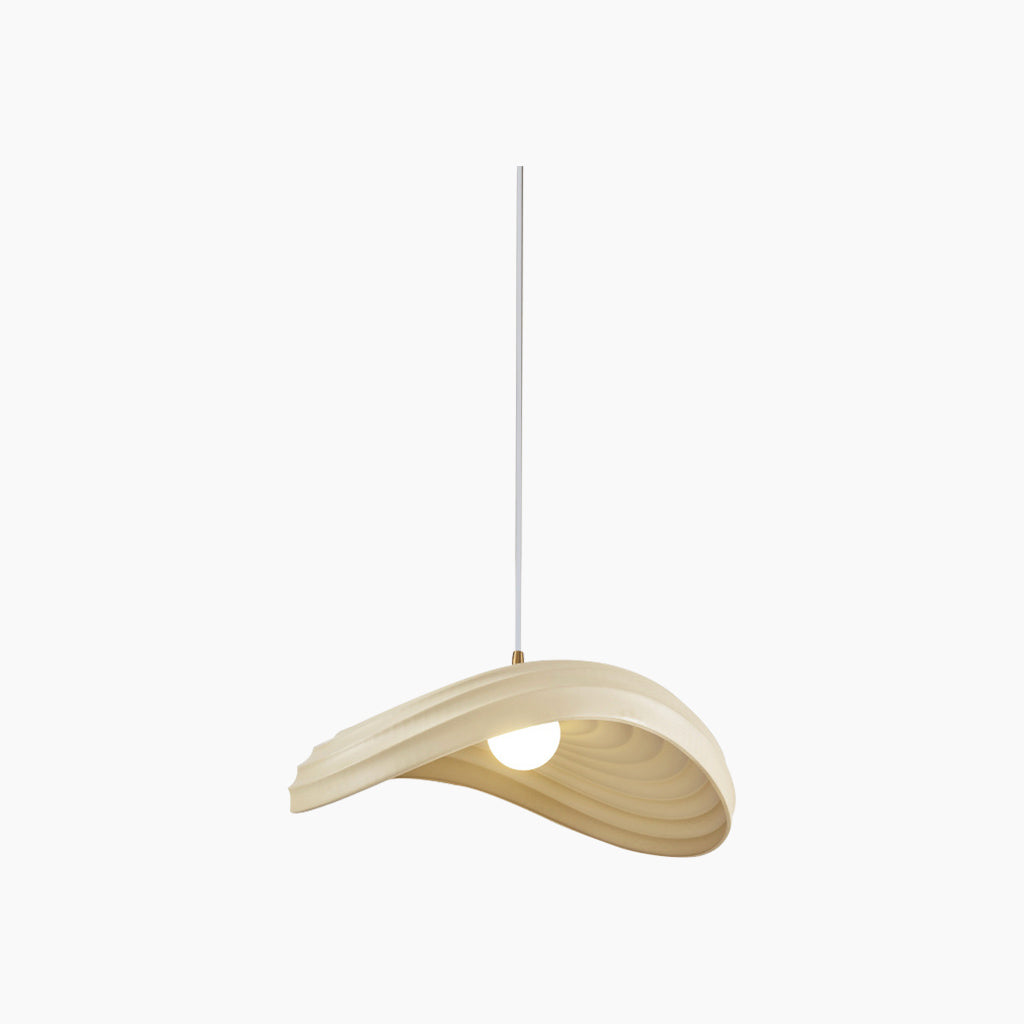 Pendant lamp, unique Wabi-Sabi cream colored, resin 8