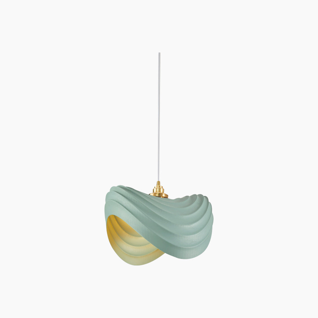 Pendant lamp, unique Wabi-Sabi cream colored, resin 9