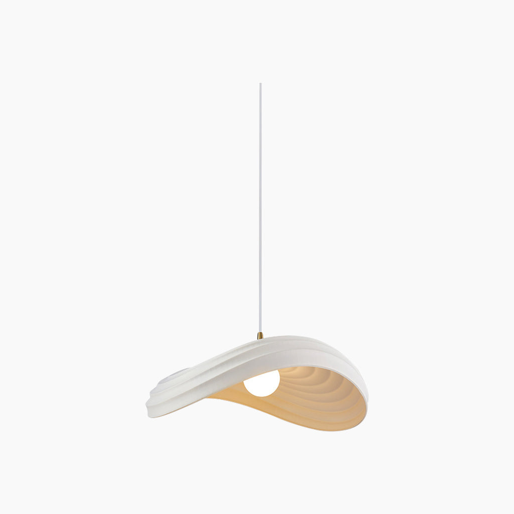 Pendant lamp, unique Wabi-Sabi cream colored, resin 11