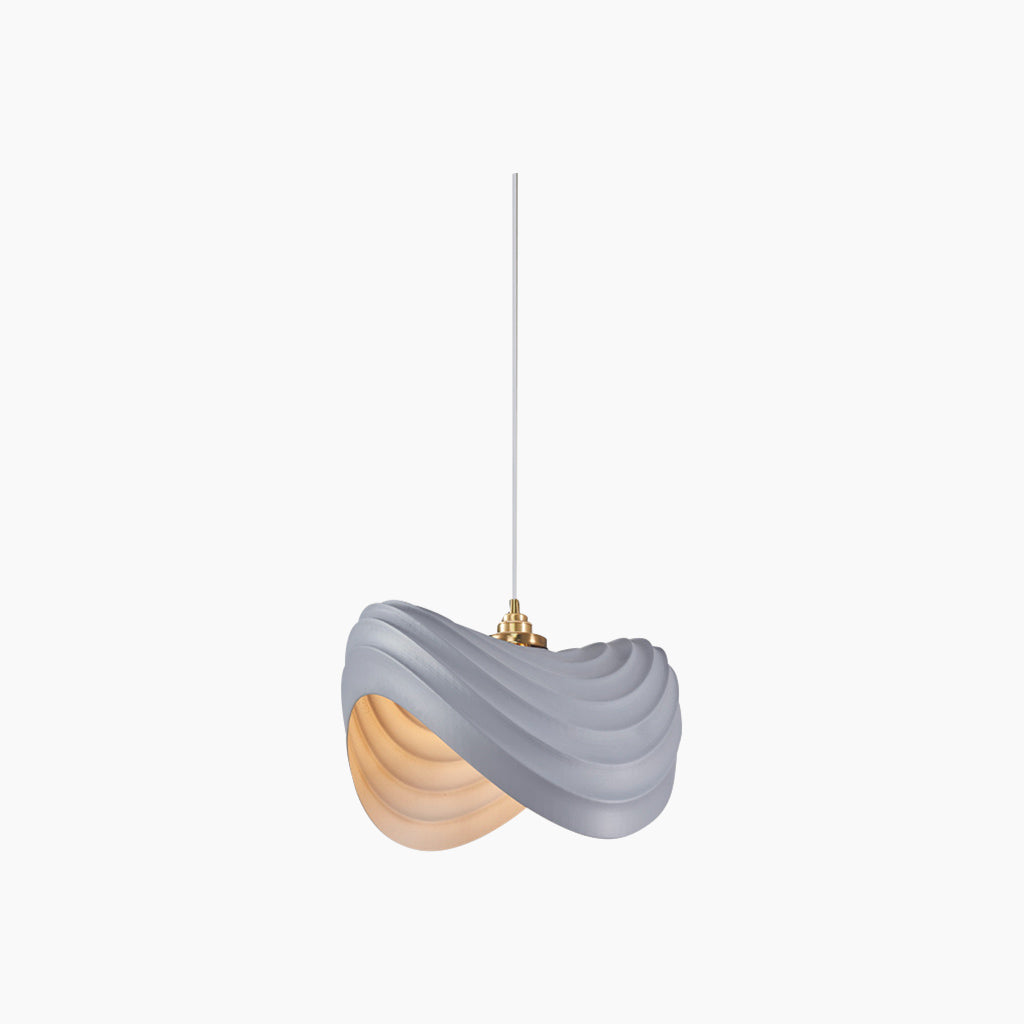 Pendant lamp, unique Wabi-Sabi cream colored, resin 12