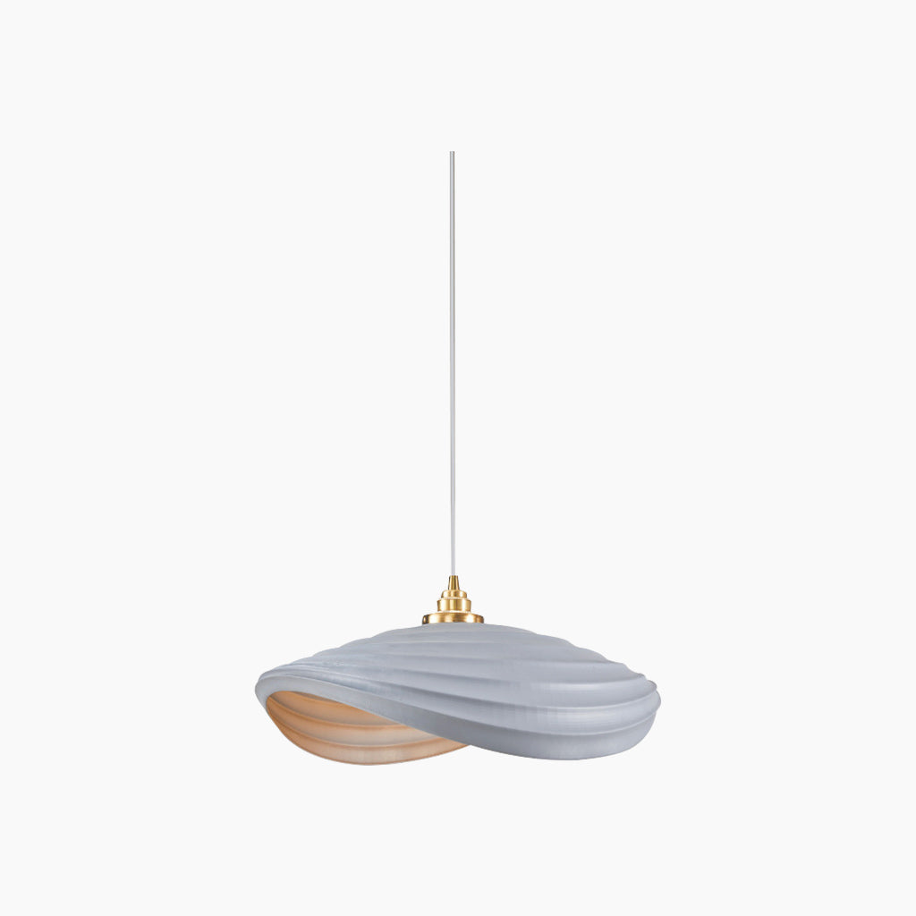 Pendant lamp, unique Wabi-Sabi cream colored, resin 15
