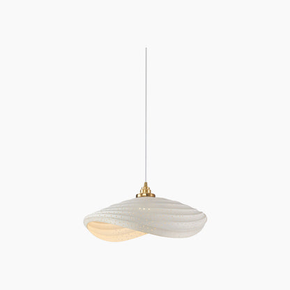Pendant lamp, unique Wabi-Sabi cream colored, resin 1