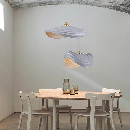 Pendant lamp, unique Wabi-Sabi cream colored, resin 4