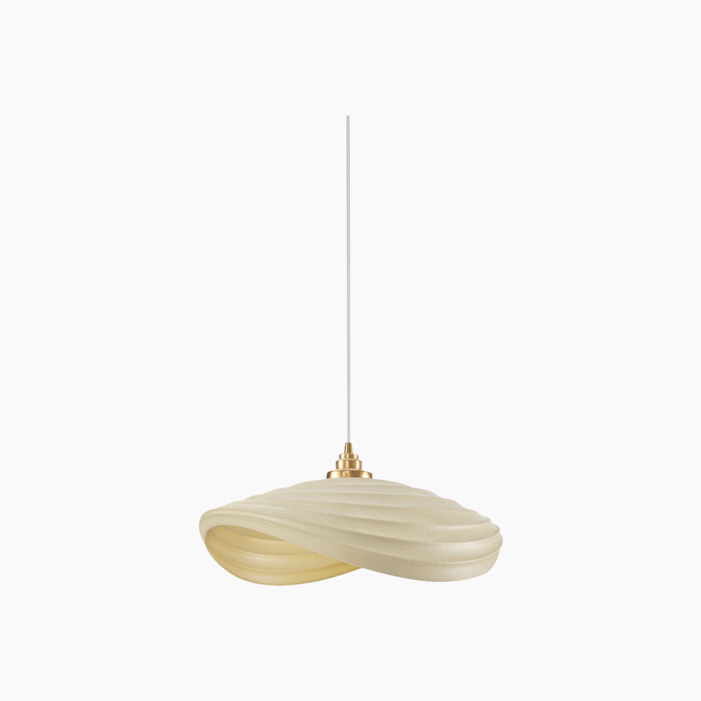 Pendant lamp, unique Wabi-Sabi cream colored, resin 6