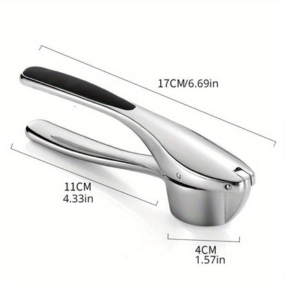 Minimalist Stainless Garlic Squeezer with Non-Slip Handle 5