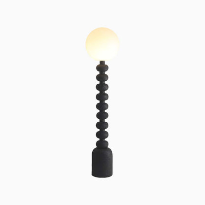 Floor lamp with surrounding Wabi-Sabi resin, made of white/black 1