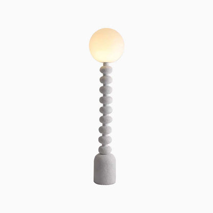 Floor lamp with surrounding Wabi-Sabi resin, made of white/black 2
