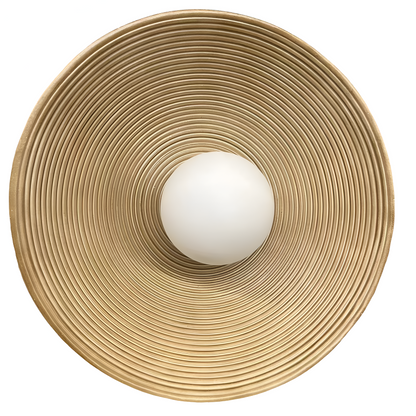 Retro Ceramic Style Resin Round Japandi LED Wall Light 2
