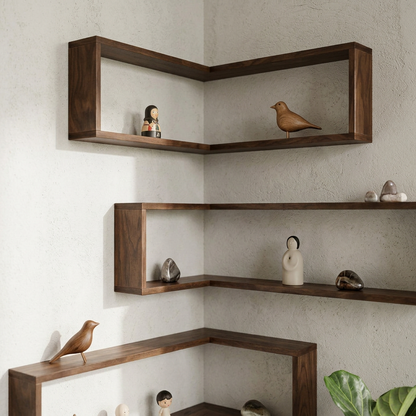 Elara Haus L-Shaped Framed Floating Corner Shelves