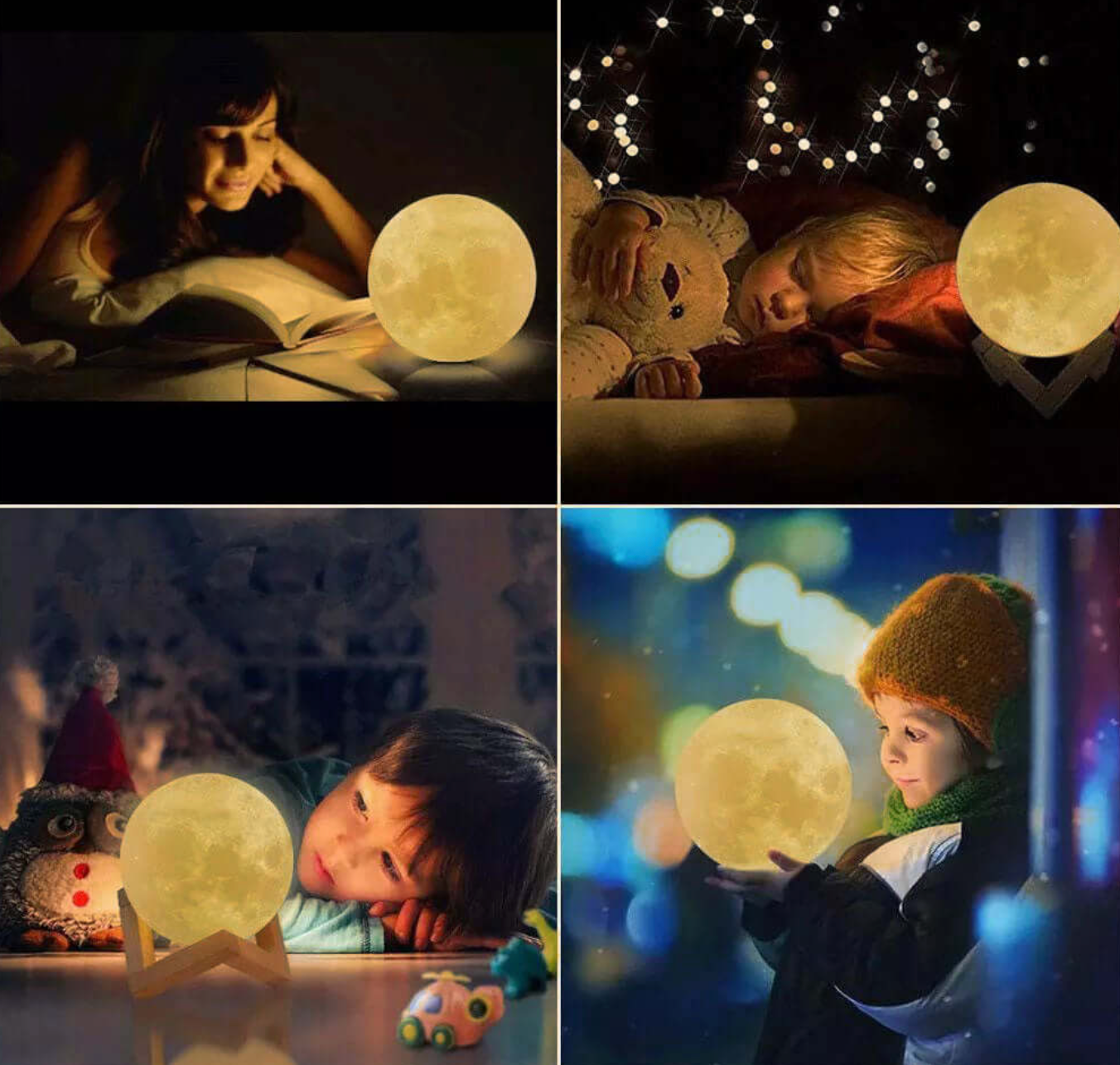 Elara Haus LED Moon Lamp - Rechargeable Cordless Night Light, 16 Colours & Remote