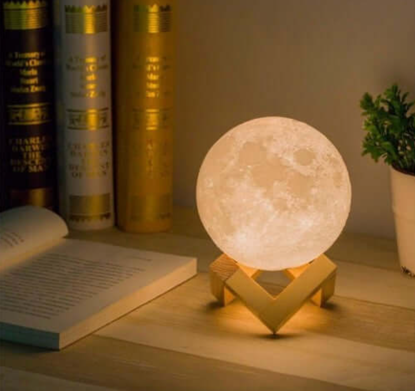 Elara Haus LED Moon Lamp - Rechargeable Cordless Night Light, 16 Colours & Remote