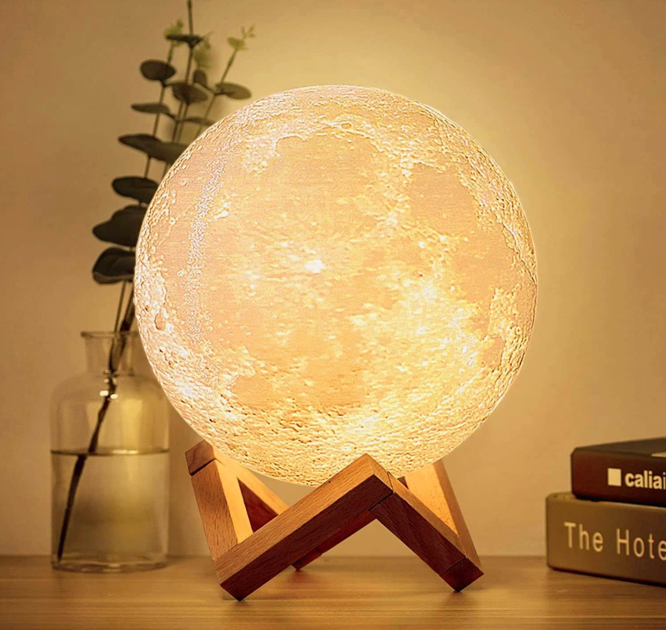 Elara Haus LED Moon Lamp - Rechargeable Cordless Night Light, 16 Colours & Remote