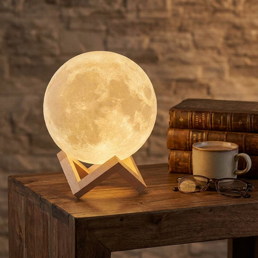 Elara Haus LED Moon Lamp - Rechargeable Cordless Night Light, 16 Colours & Remote