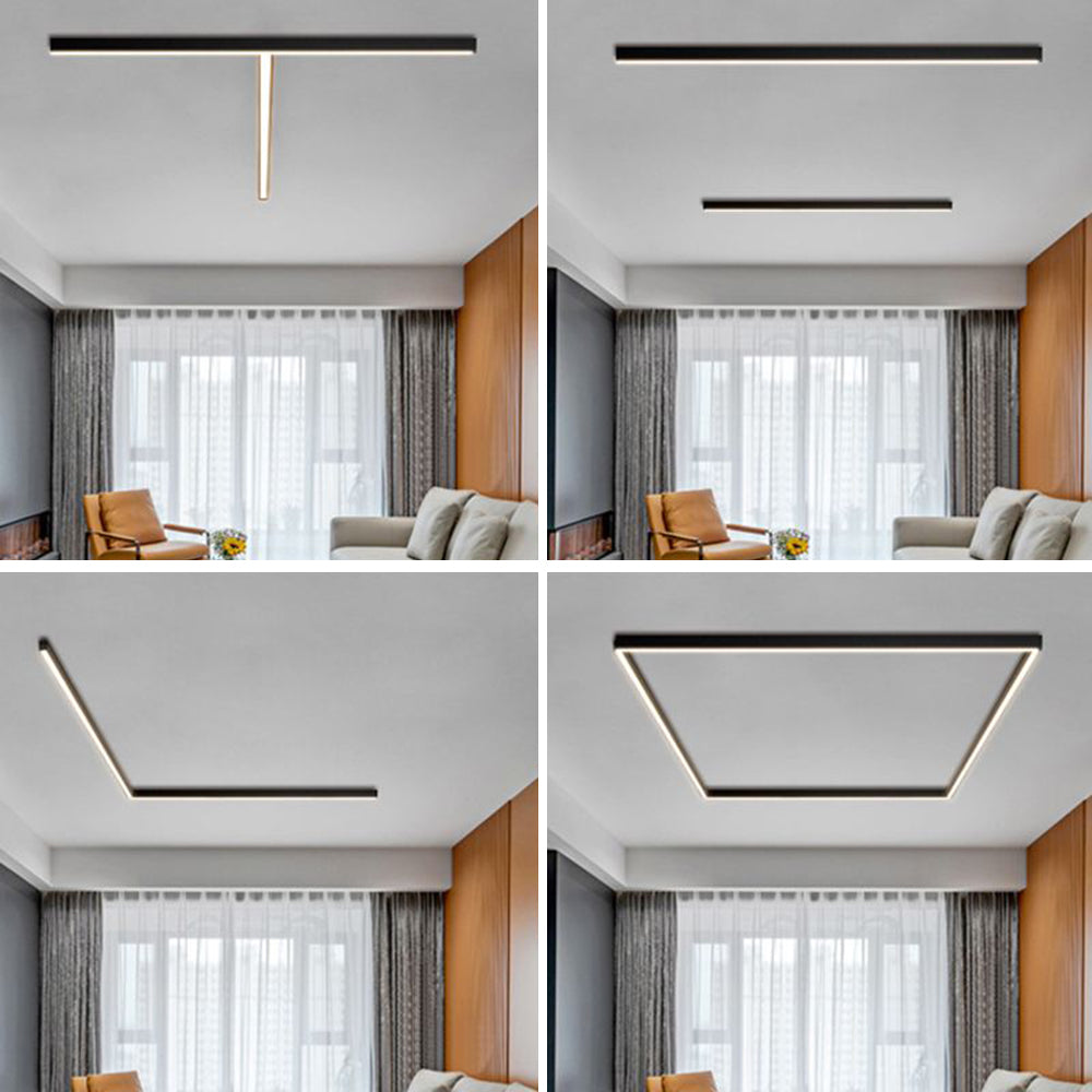 Elara Haus Linear Black Ceiling Light - Metal Contemporary Design 2