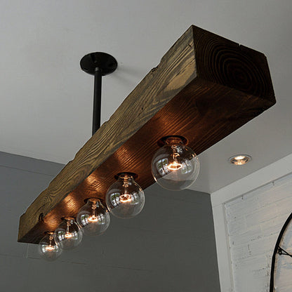 Wood-beam Island Chandelier 2
