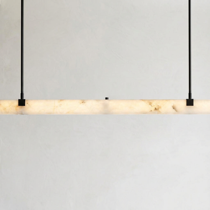 Elara Haus Linear Stone Chandelier with Dual Rod Suspension
