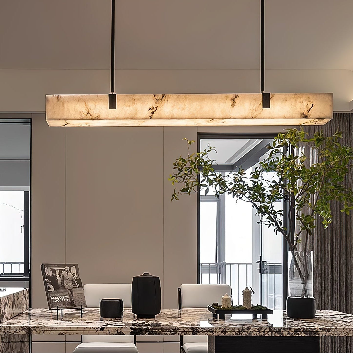 Mission Alabaster Chandelier 2