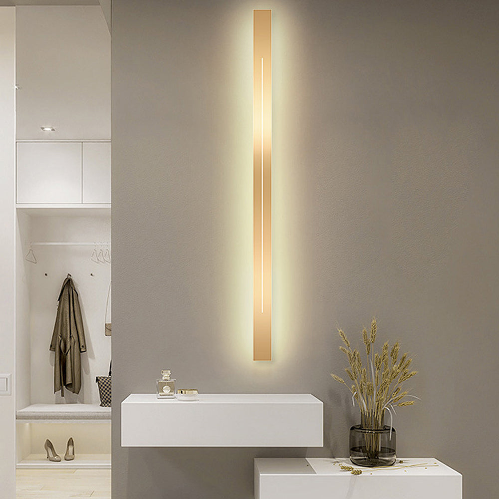 Azin Simple Linear Wall Light Black/Gold Living Room 7