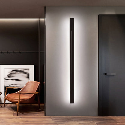 Azin Simple Linear Wall Light Black/Gold Living Room 10