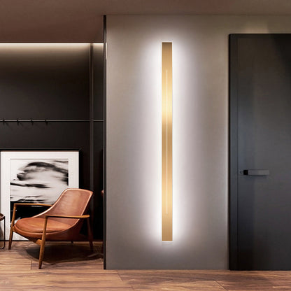 Azin Simple Linear Wall Light Black/Gold Living Room 11