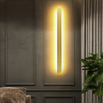 Azin Simple Linear Wall Light Black/Gold Living Room 13