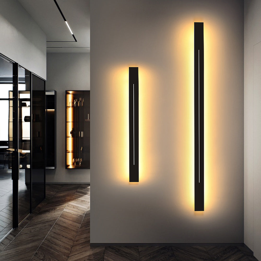 Azin Simple Linear Wall Light Black/Gold Living Room 0
