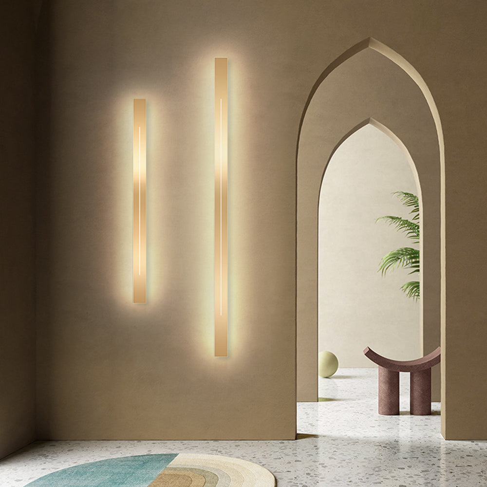 Azin Simple Linear Wall Light Black/Gold Living Room 2