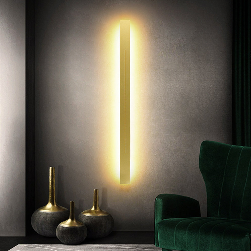 Azin Simple Linear Wall Light Black/Gold Living Room 3