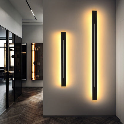 Azin Simple Linear Wall Light Black/Gold Living Room 6