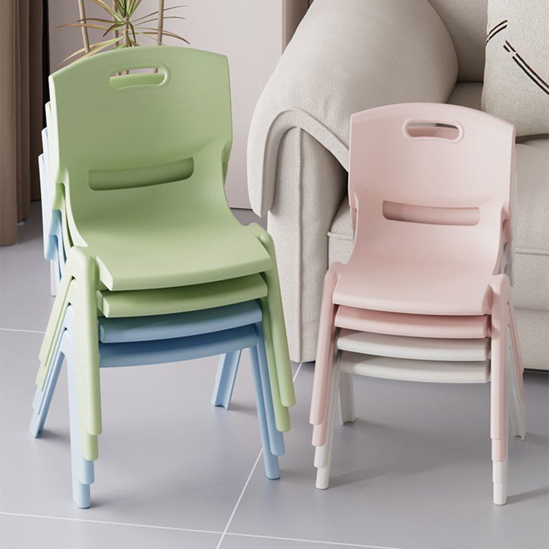 Contemporary Scandinavian Square PP Stackable Backrest Kids Low Stool For Living Room 3