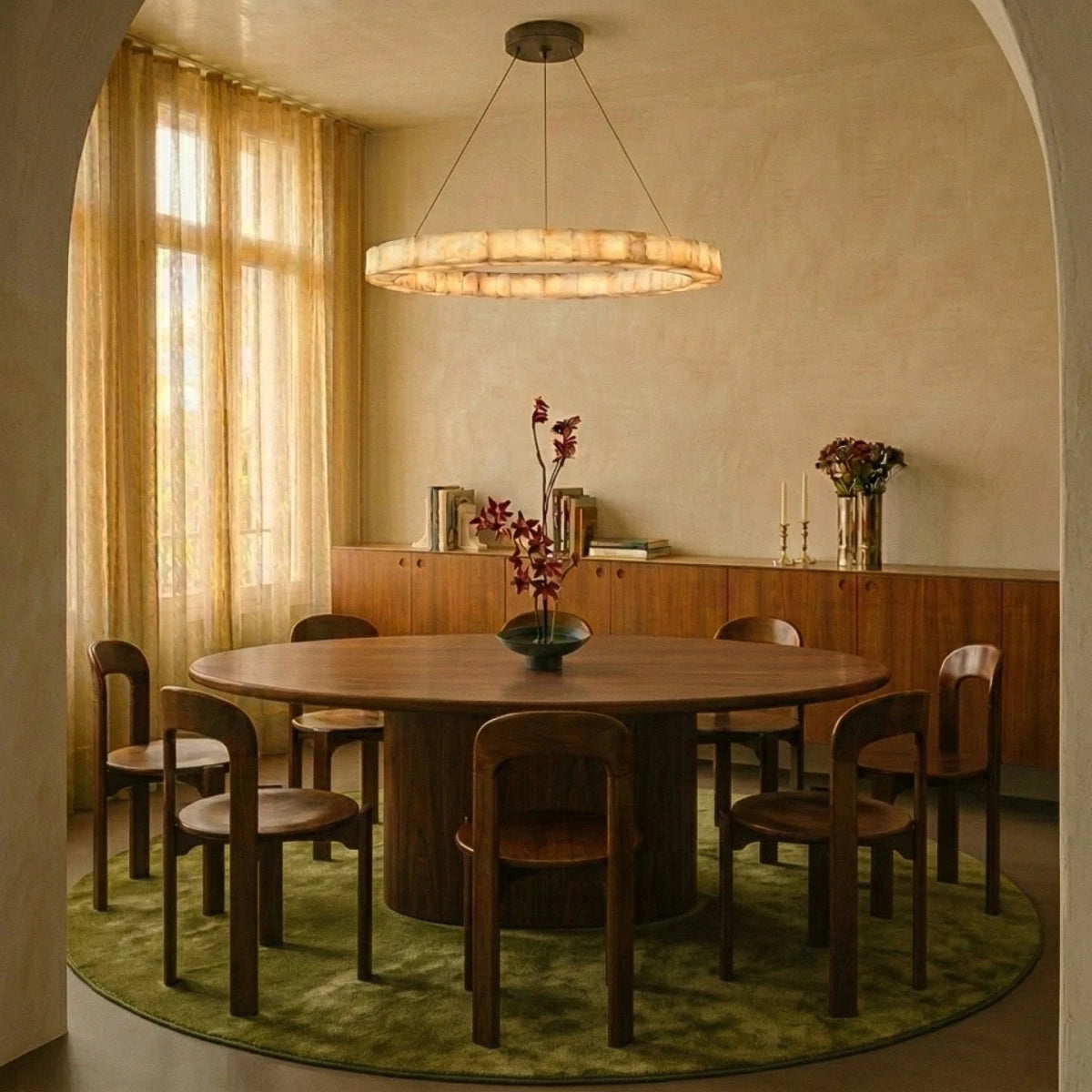 Teva Round Alabaster Chandelier 8