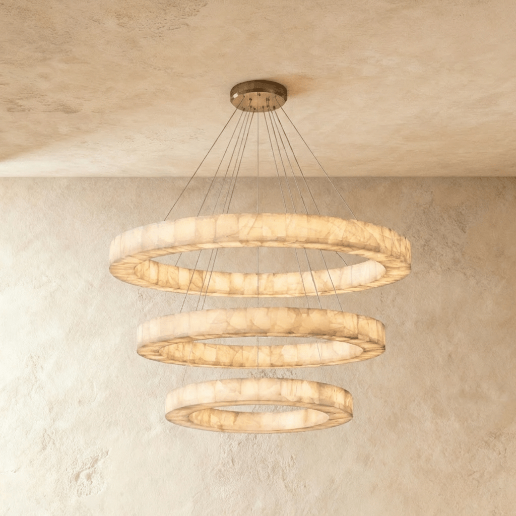 Teva Round Alabaster Chandelier 1