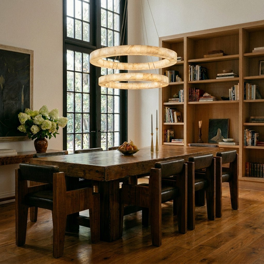Teva Round Alabaster Chandelier 6
