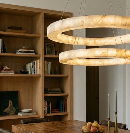 Teva Round Alabaster Chandelier 7