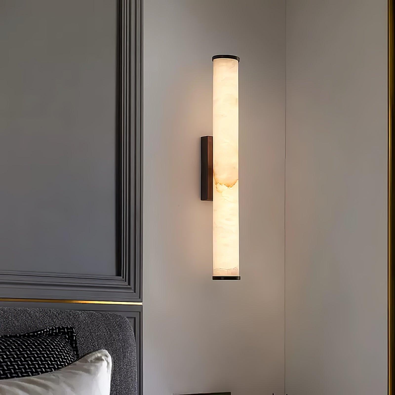 Modern LED wall lamp with an alabaster shade – an elegant wall lamp for the bedroom and living room 1