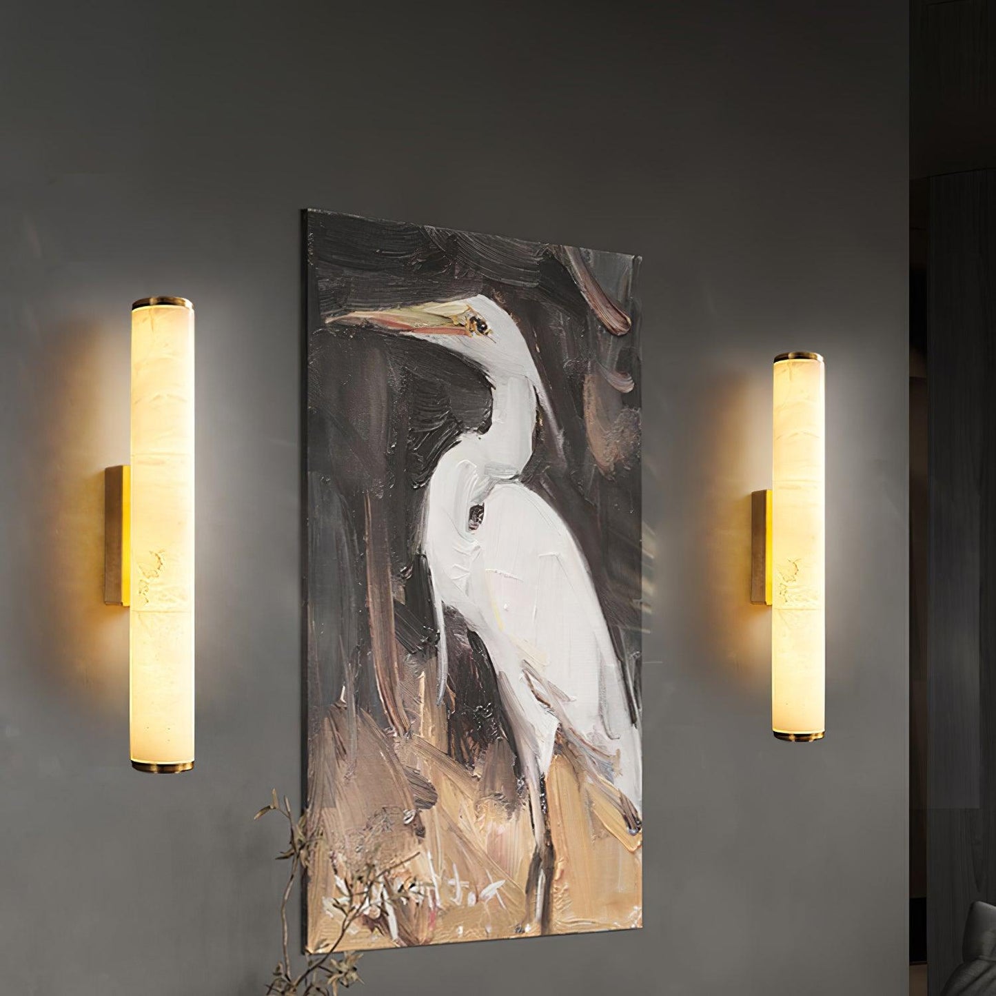 Modern LED wall lamp with an alabaster shade – an elegant wall lamp for the bedroom and living room 3