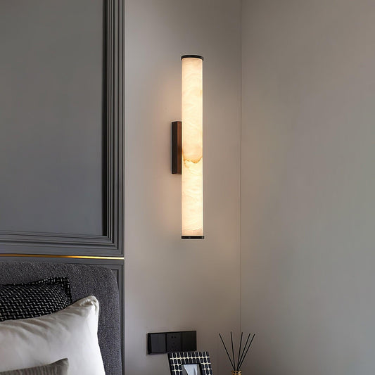 Modern LED wall lamp with an alabaster shade – an elegant wall lamp for the bedroom and living room 0