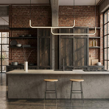 Elara Haus Luxury Aluminium Linear Pendant Light – U-Shaped LED Design