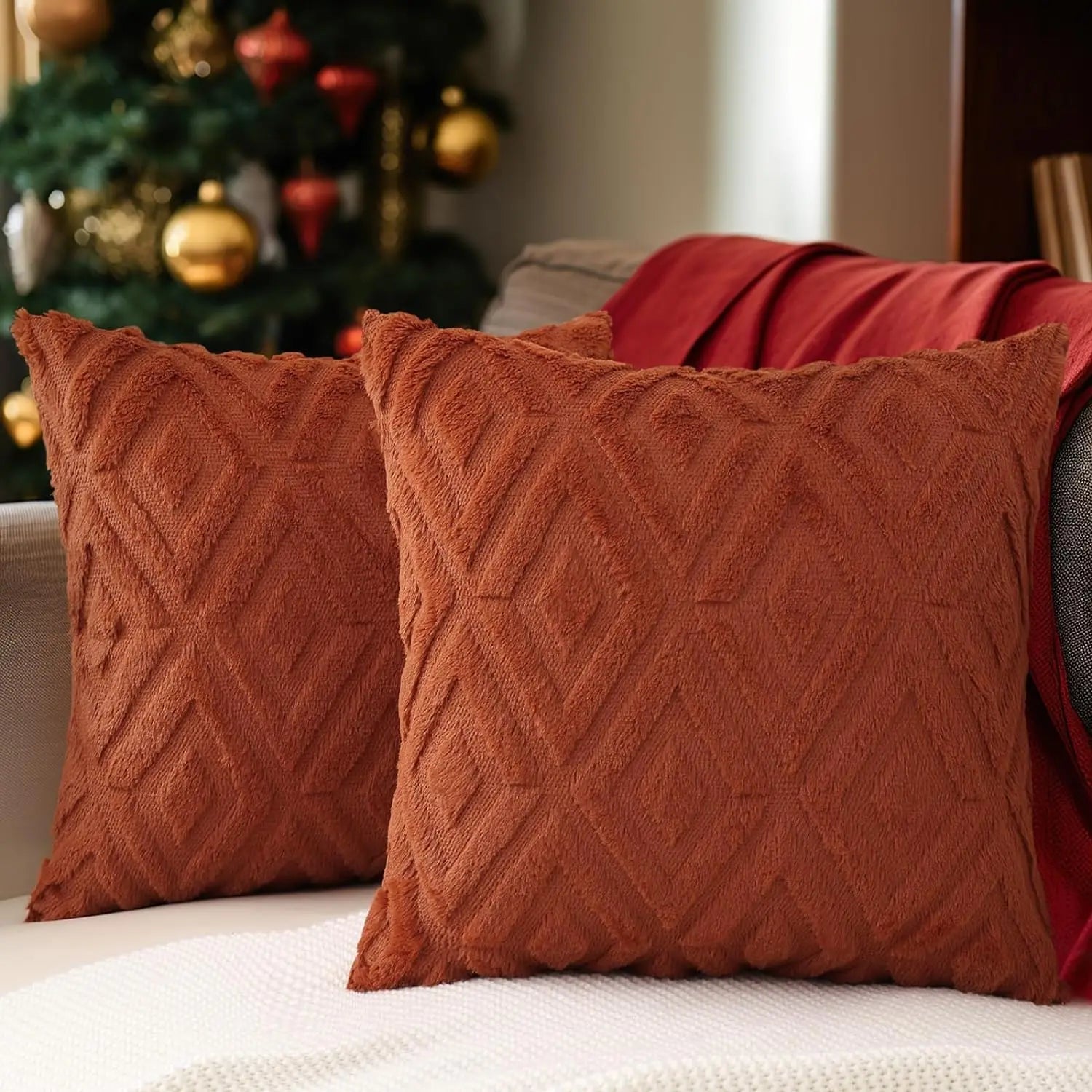 Elarina - Christmas Throw Pillow Decorative Cushion Set of 2 7