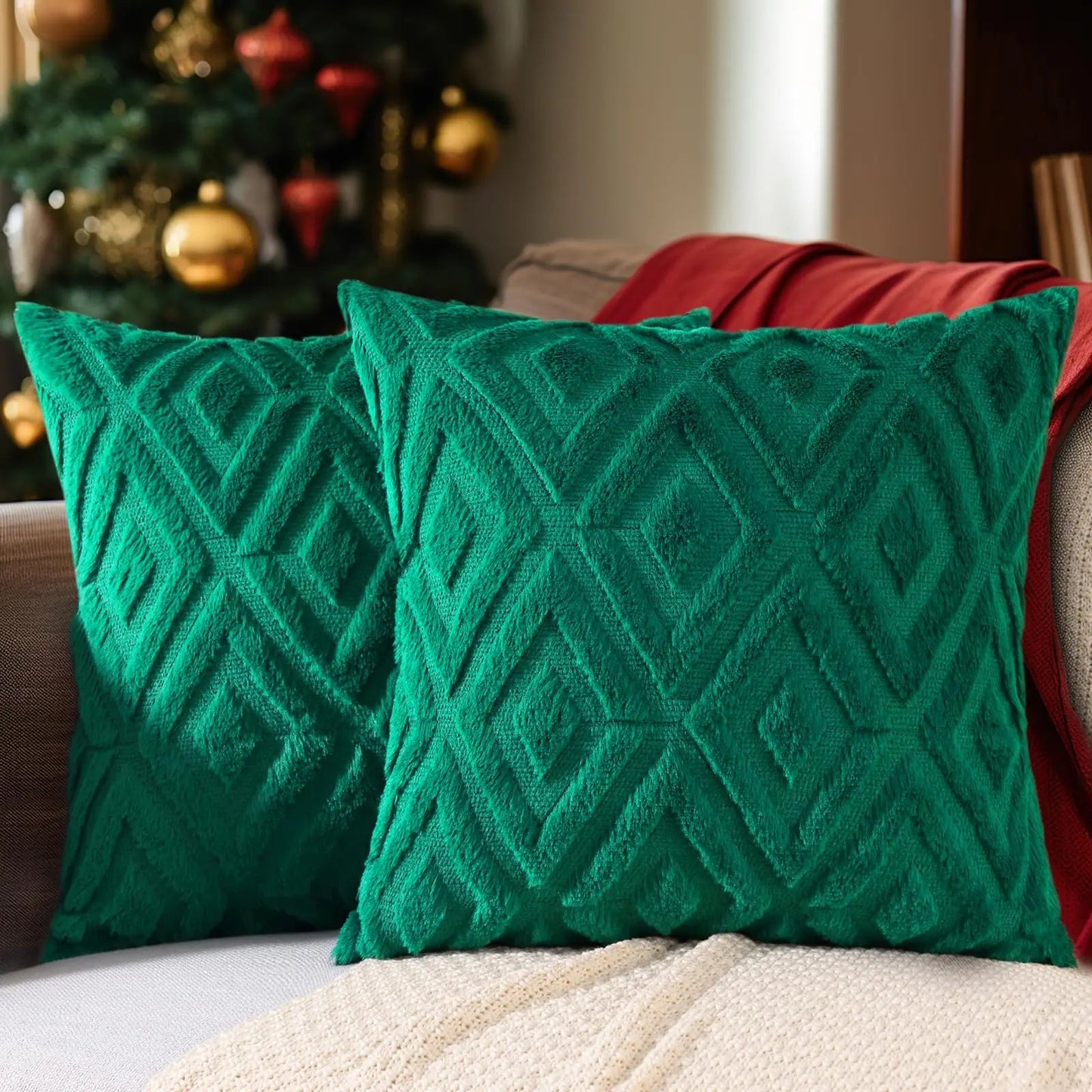 Elarina - Christmas Throw Pillow Decorative Cushion Set of 2 8